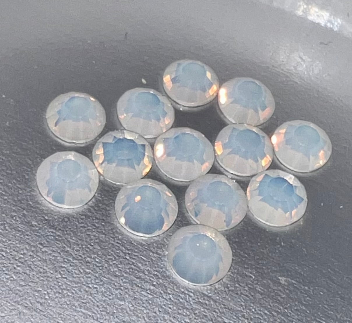 White Opal Glass Silverback Stones - WeSplurge.com