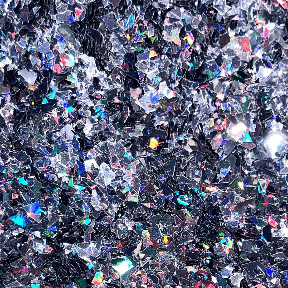 Holographic Black Quasar Cellophane Glitter Flakes - WeSplurge.com