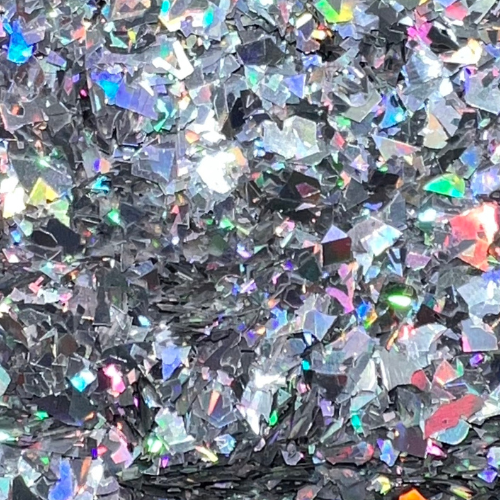 Holographic Silver Cellophane Glitter Flakes - WeSplurge.com