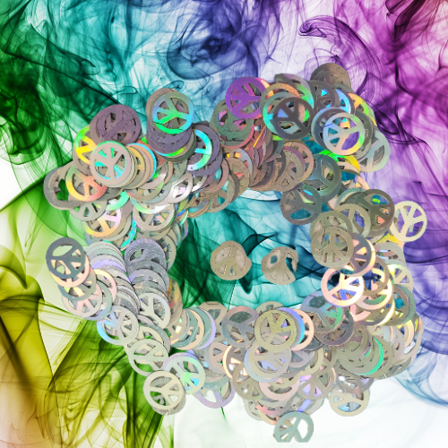 Holographic Peace Symbol Glitter Shape .5oz - WeSplurge.com