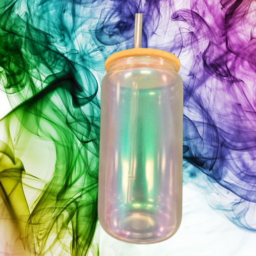 Iridescent Sublimation Glass Can Tumbler - WeSplurge.com