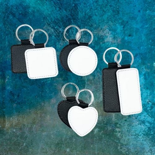 Sublimation Keychains Blank Metal Square Round Heart Key Ring Hot