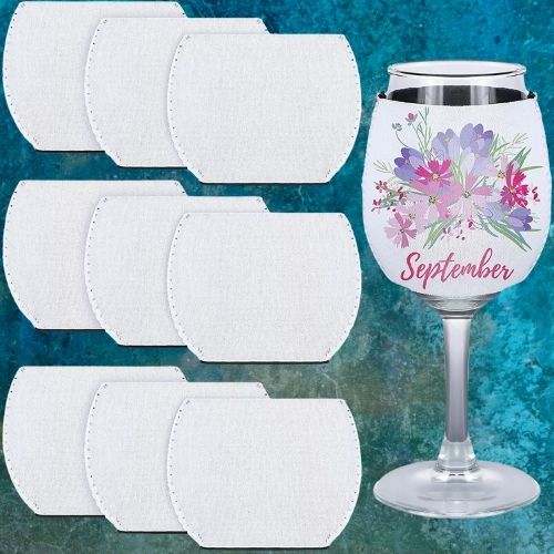 Sublimation wine glass koozies 4 pack