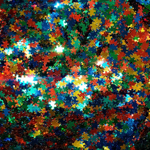 Jigsaw Puzzle Pieces Glitter Shapes .5oz