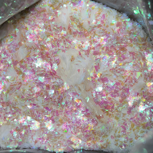 Iridescent Cellophane Pink Lemonade Glitter Flakes