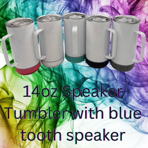 14oz Sublimation Tumbler with Speaker and Handle