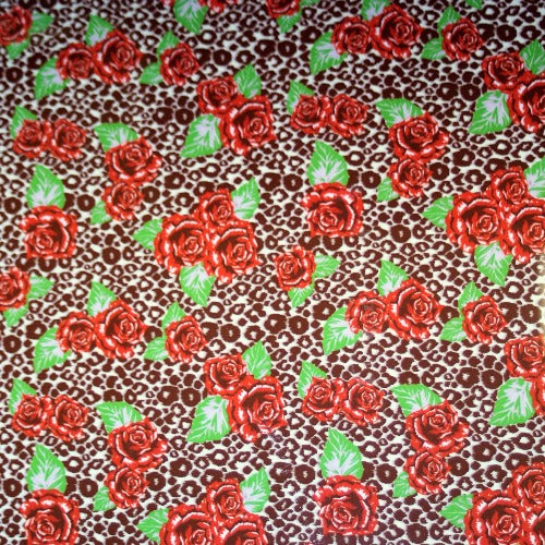 Cheetah/Roses Fashion Pattern HTV 12"x15"