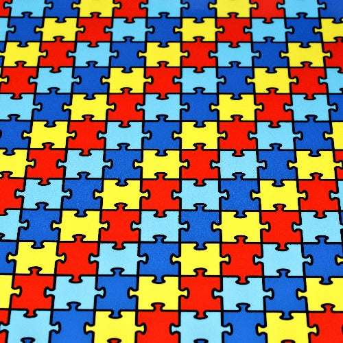 Jigsaw Autism Fashion Pattern HTV 12"x10"