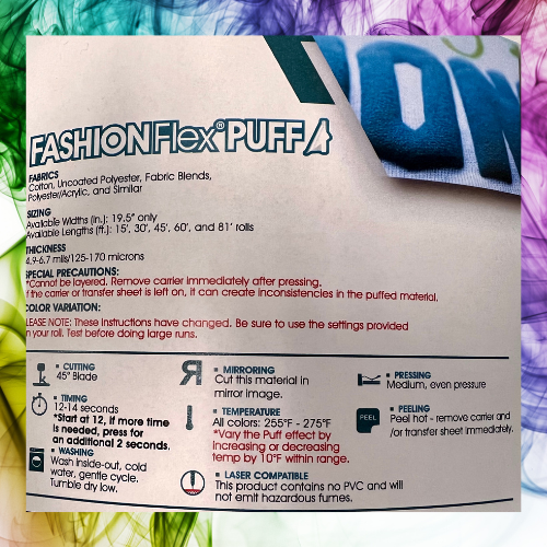 FashionFlex Puff Green HTV 9.75"x12"